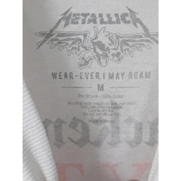 Metallica T Shirt Med White 2020 Drive In Tour Blackened News Pandemica Stream - Picture 3 of 7